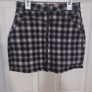 SO Black and Pink Plaid Mini Skirt Size 7/28 W